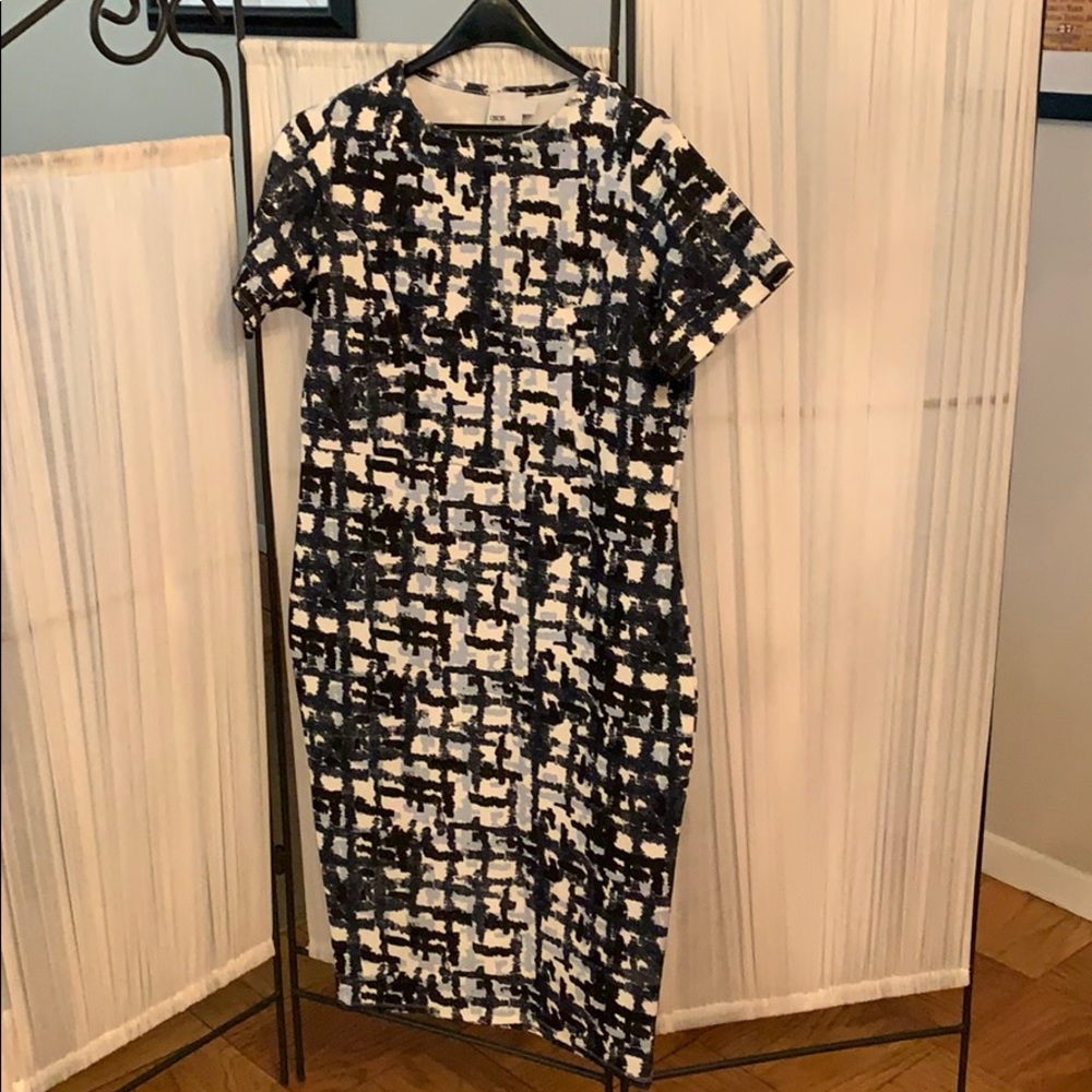 ASOS CURVE Midi Dress in Abstract Check Print